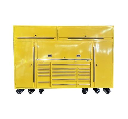 ローリングロック可能な金属ツールキャビネット ステンレス鋼のハンドル付きの重荷移動車