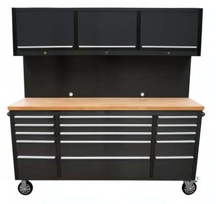 重荷用車輪とKEYロックモバイルガレージツールチェストのステンレスローリングワークベンチ