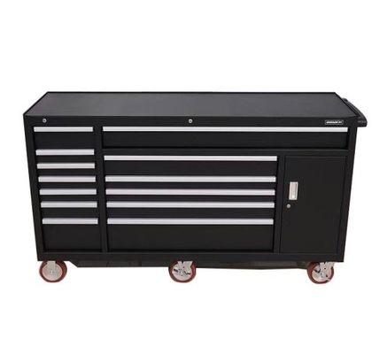 粉末コーティング 完成品 72 インチ 黒 重用 ロールツール チェスト マルチドラワー