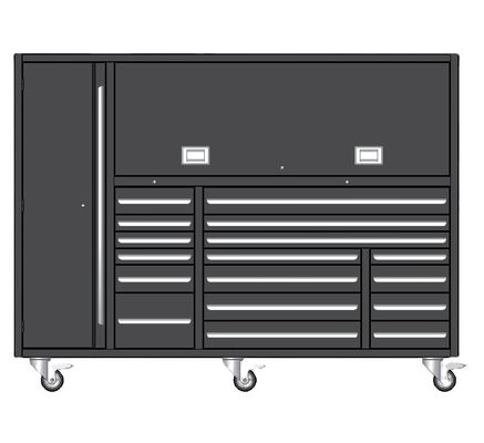 大型72インチ重用ローリングツールキャビネット オプションローラーと1.5mm厚さ