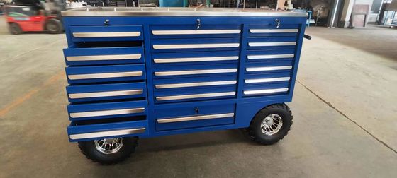 鉄製の道具箱 ローラー式引き出し ツールチェスト 輪とオプションのローラー