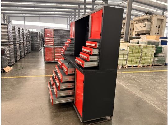 収納機能 ブラウン色 重用車修理用ツールキャビネット 18の引き出しと4つのドア