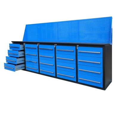 ブラウンキャビネットの重用作業台とバックパネル付きの自動車ツールボックスセット